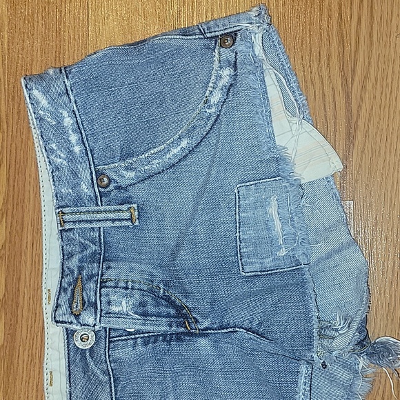 Guess Y2K Short Distressed Button Up Jean Shorts - Picture 10 of 12
